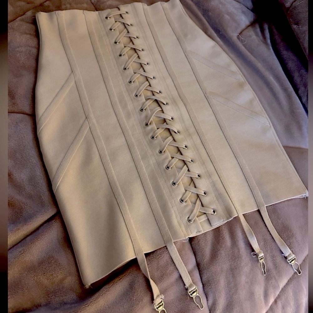 Taupe Bandage Garter Skirt